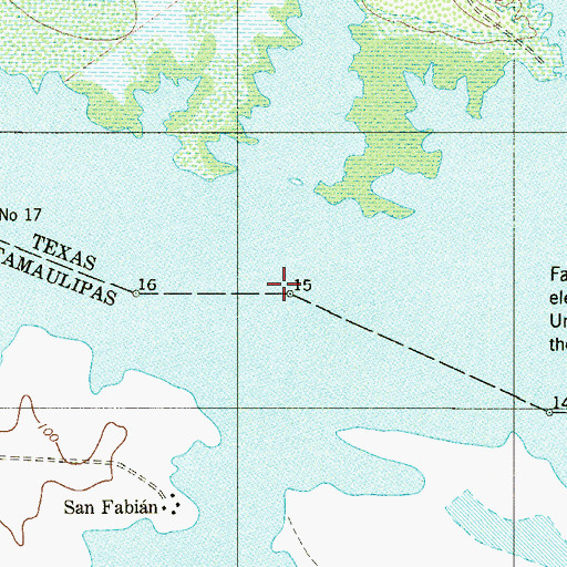 Topographic Map of Buoy Number 15, TX