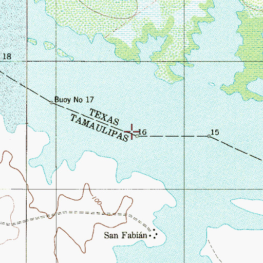 Topographic Map of Buoy Number 16, TX