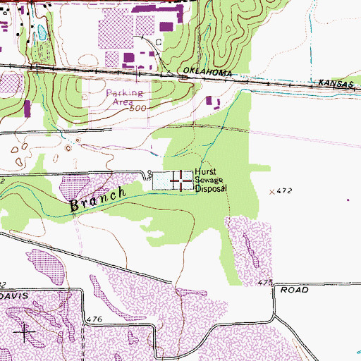 Topographic Map of Hurst Sewage Disposal, TX