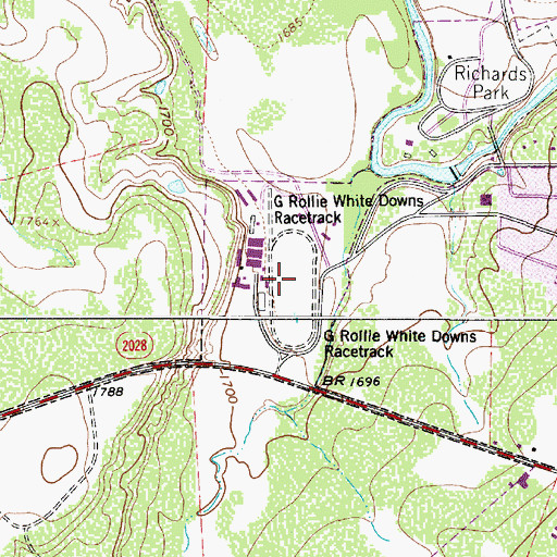 Topographic Map of Jubilee Racetrack, TX