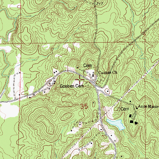 Topographic Map of Goshen Church (historical), AL