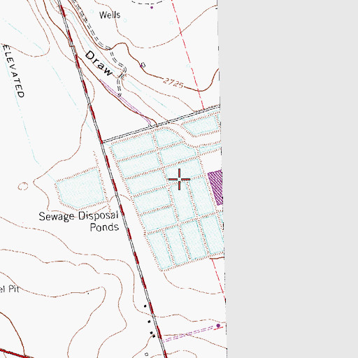 Topographic Map of Midland Sewage Disposal Ponds, TX