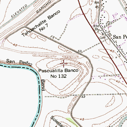 Topographic Map of Pascualilla Banco Number 132, TX