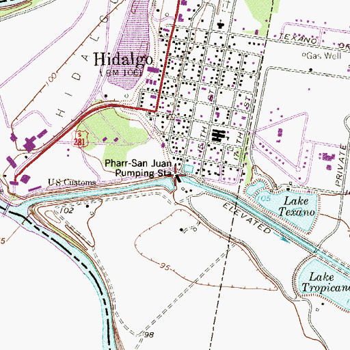 Topographic Map of Pharr San Juan Pumping Station, TX