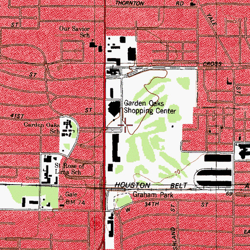 Topographic Map of Pine Forest Country Club, TX