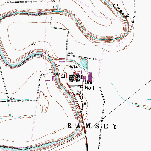 Topographic Map of Texas Department of Criminal Justice W F Ramsey Unit, TX