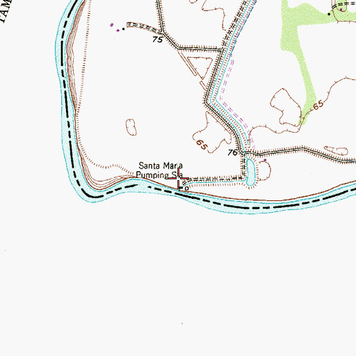 Topographic Map of Santa Maria Pumping Station, TX