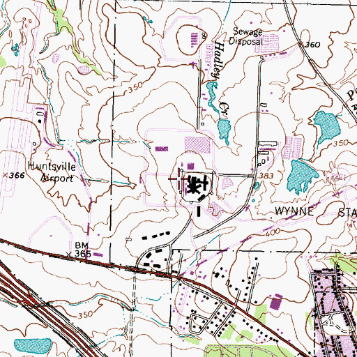 Topographic Map of Texas Department of Criminal Justice John M Wynne Unit, TX
