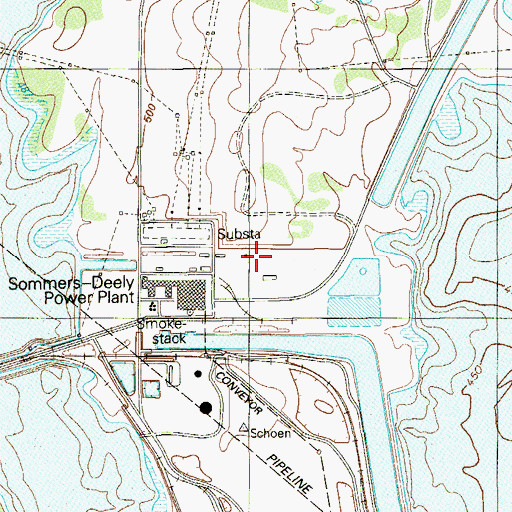 Topographic Map of Deeley-Sommers Power Plant, TX