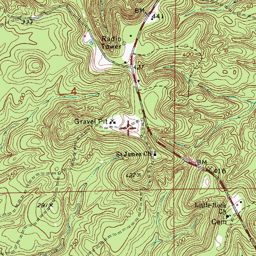Topographic Map of Grumpton Hills, AL