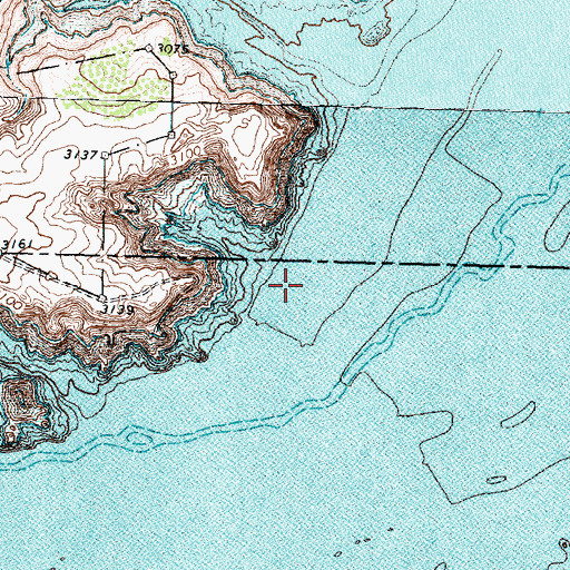 Topographic Map of Lake Meredith National Recreation Area, TX