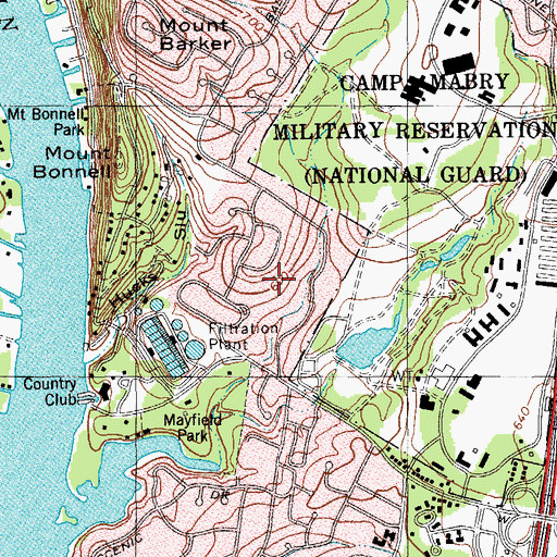 Topographic Map of Mabry Army Heliport, TX