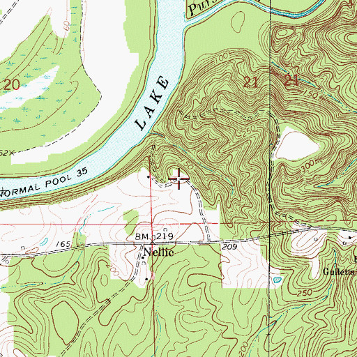 Topographic Map of Gulletts Bluff Park, AL