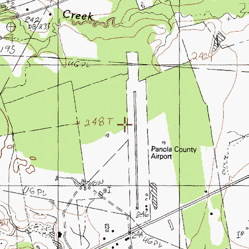 Topographic Map of Panola County Airport-Sharpe Field, TX