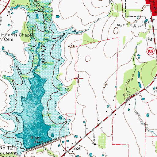 Topographic Map of Clarksville/Red River County-J D Trissell Field, TX
