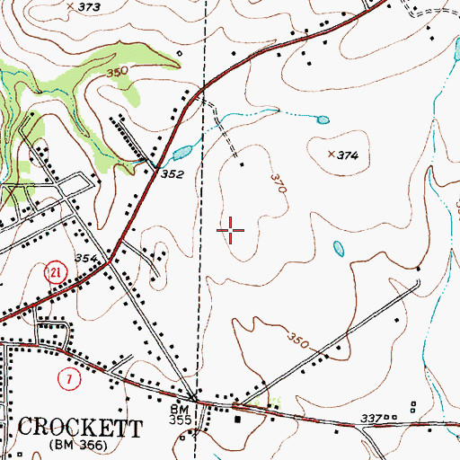 Topographic Map of Houston County Hospital/Kings Inn Heliport, TX