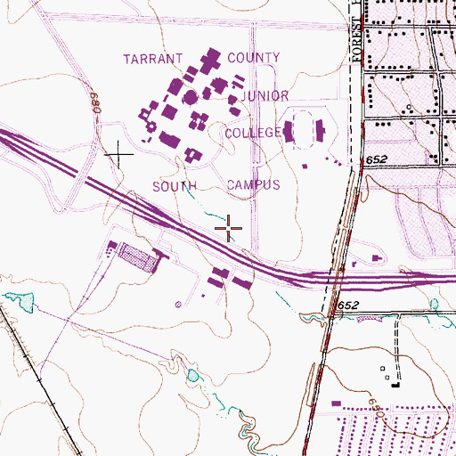 Topographic Map of TCJC-South Campus Heliport, TX