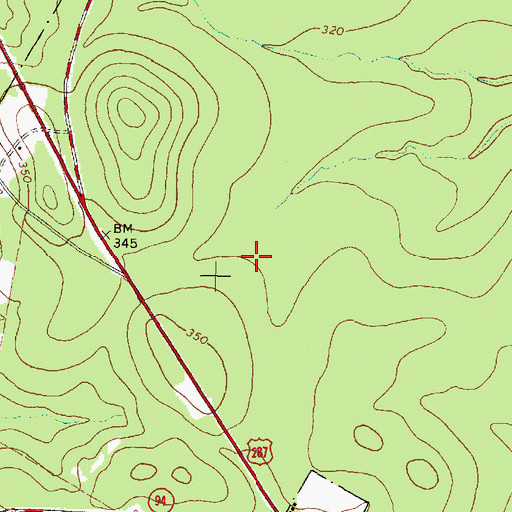Topographic Map of Groveton-Trinity County Airport, TX