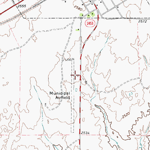 Topographic Map of Higgins-Lipscomb County Airport, TX