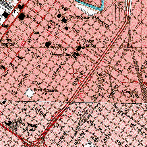 Topographic Map of CBD Heliport, TX