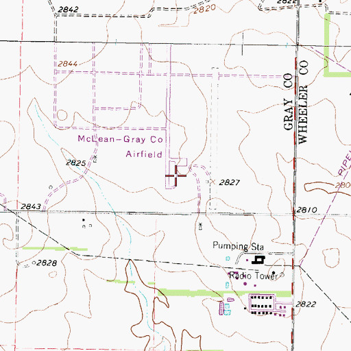 Topographic Map of Mc Lean/Gray County Airport, TX