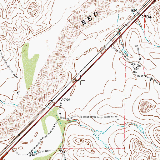 Topographic Map of Miami-Roberts County Airport, TX