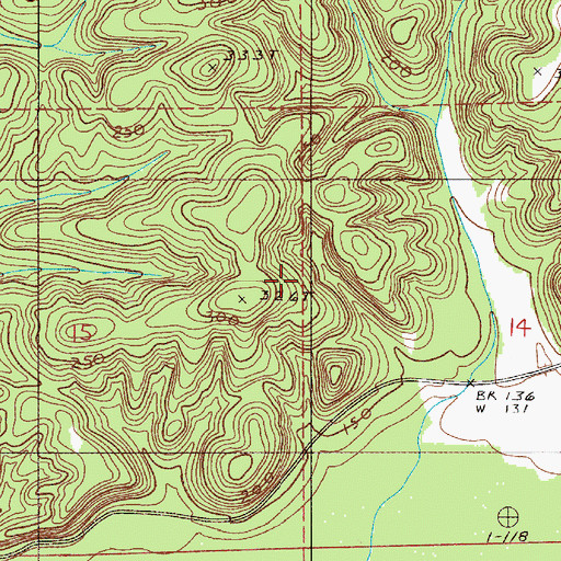 Topographic Map of Hawthornes Store (historical), AL