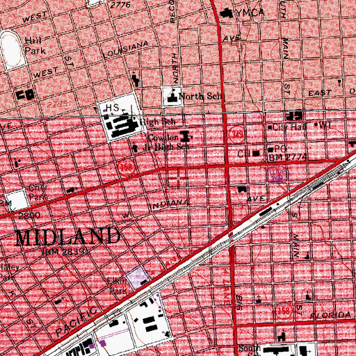 Topographic Map of BTA Heliport, TX