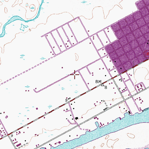 Topographic Map of HHI-Port O'Connor Heliport, TX