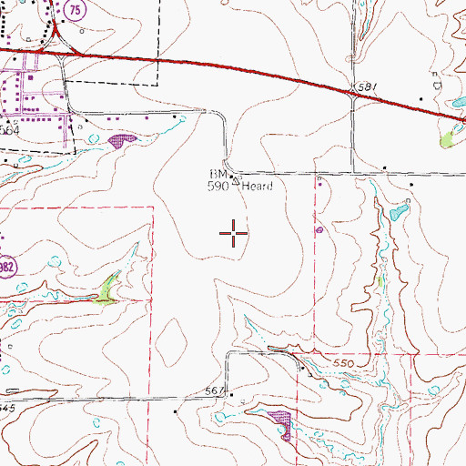 Topographic Map of Jsi Airport, TX