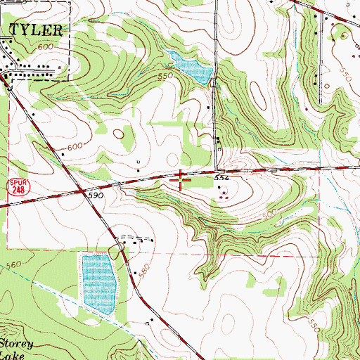Topographic Map of DPS-Tyler Heliport, TX