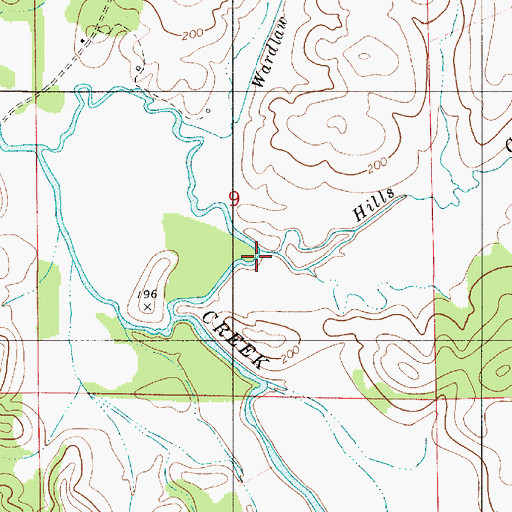 Topographic Map of Hills Creek, AL