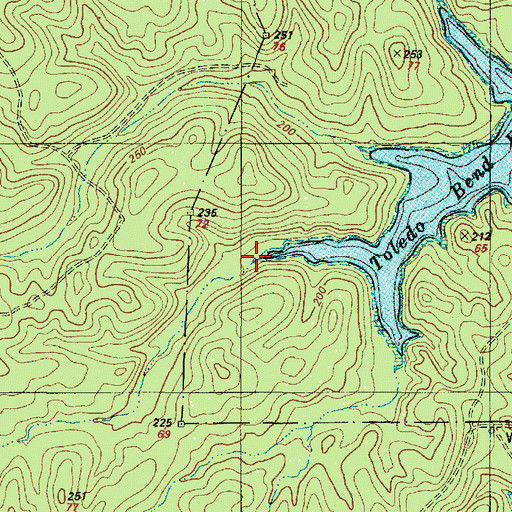 Topographic Map of Buck Creek, TX