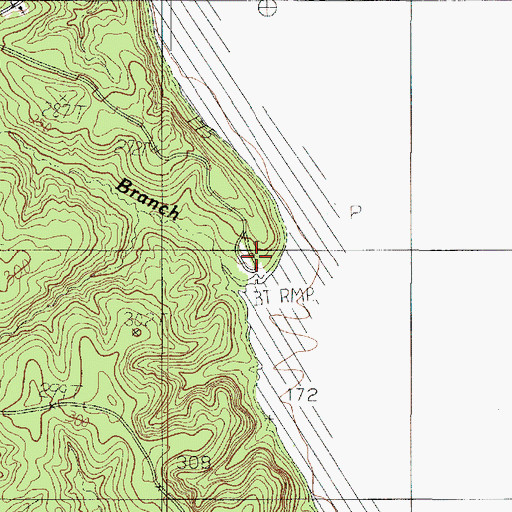 Topographic Map of Snyders Boat Ramp, TX