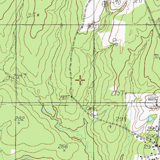 Topographic Map of Holly Springs Cemetery, TX