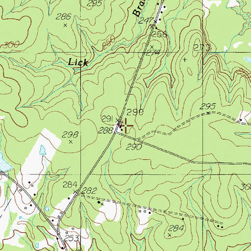 Topographic Map of Triumph Church, TX