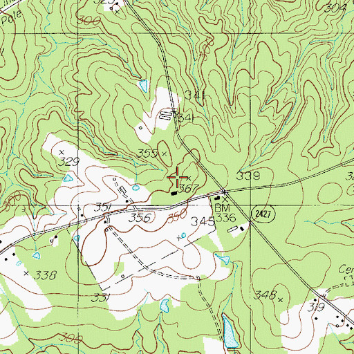 Topographic Map of Welchs Store, TX