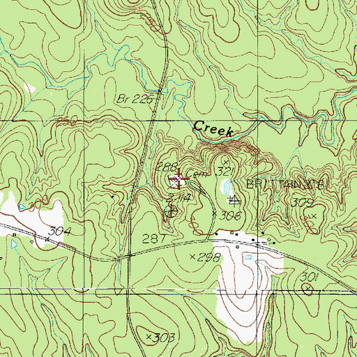 Topographic Map of East Hamilton Cemetery, TX