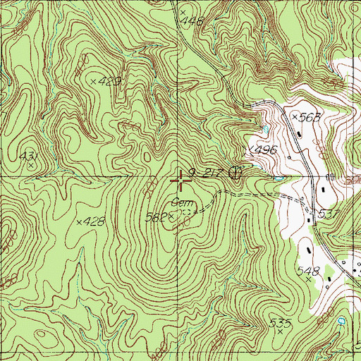 Topographic Map of Cordrey Cemetery, TX