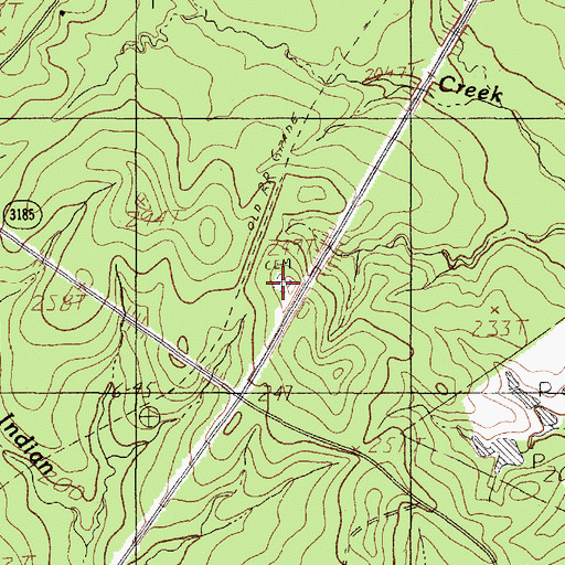 Topographic Map of Harvy Cemetery, TX