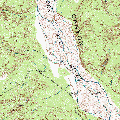 Topographic Map of Deer Creek, TX