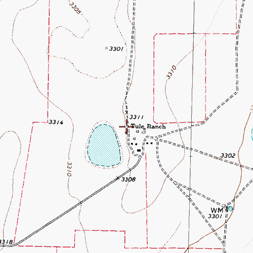 Topographic Map of Tule Ranch, TX