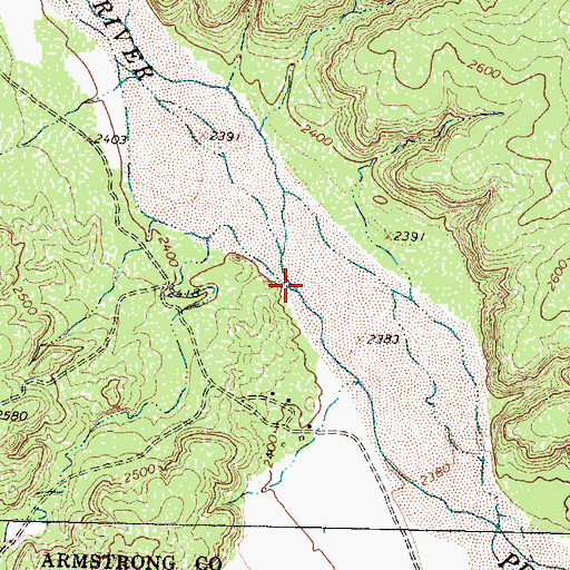 Topographic Map of Turkey Creek, TX