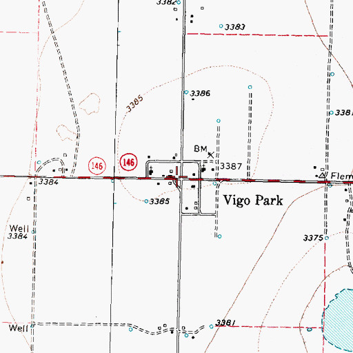 Topographic Map of Vigo Park, TX