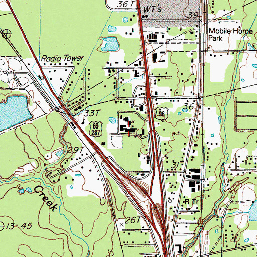 Topographic Map of East Texas Christian School, TX