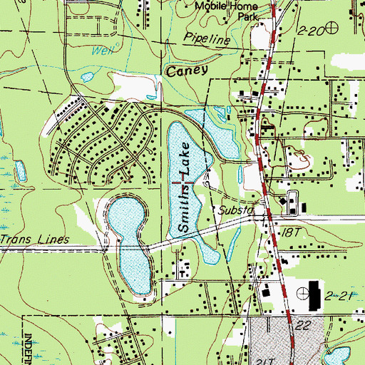 Topographic Map of Smiths Lake, TX