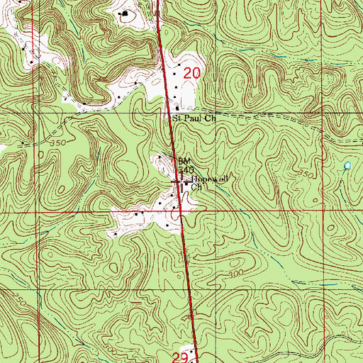 Topographic Map of Hopewell Church, AL