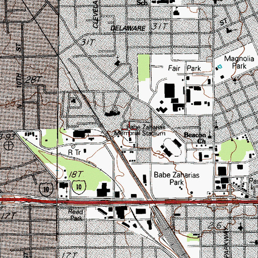 Topographic Map of Cottonwood Park, TX