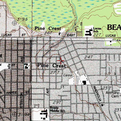 Topographic Map of New Birth Church, TX