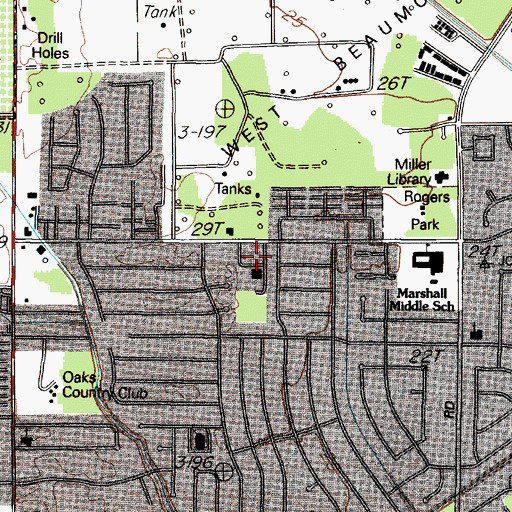 Topographic Map of Saint Jude Church, TX